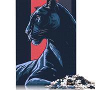 Stylized Black Panther Illustration Puzzle Precise Interlocking Paper Rectangular Jigsaw Puzzle for Adult Children Unique Gift 1000pcs (75x50cm)