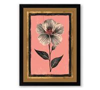 Stylized Bloom Botanical Framed Wall Art Print A4 (29.7×21cm) Black, Wall Decor for Living Room, Bedroom, Office & Home, Ready to Hang, Art Gift