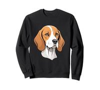 Stylized cartoon beagle head portrait illustration Sweatshirt
