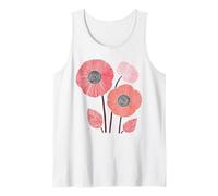 Stylized Coral Pink Abstract Floral Botanical Art Tank Top