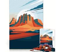 Stylized Desert Landscape Illustration 1000 Piece Jigsaw Puzzle for Teenagers Recall Upgrade Calm Mind Clear Cut Art Collectible 50x75cm