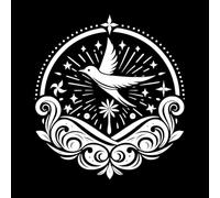 Stylized Emblem Featuring a Soaring Bird Wall Decals PVC 42x46.2cm Multi Color Selection White