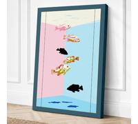 Stylized Fish Symphony Canvas Wall Art Print 24x16 Inch