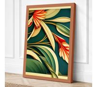 Stylized Floral Stems Canvas Wall Art Print 30x20 Inch