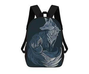 Stylized Fox Illustration Backpack, 3D Printed School Bag, School Lunch Bag, Travel Backpack, Friends Backpack, School Backpack for Girls And Boys 17inch