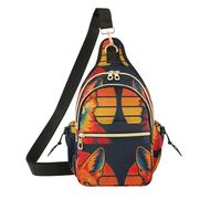 Stylized Fox Prominent Sunset Shoulder Bag Pattern Print Bright Print Vacation