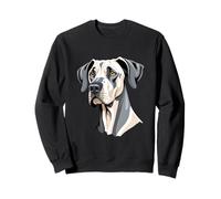 Stylized Great Dane Dog Head - Cartoon Animal Portrait Sweatshirt