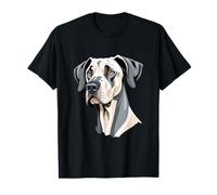 Stylized Great Dane Dog Head - Cartoon Animal Portrait T-Shirt