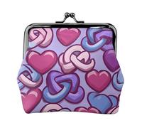 Stylized Infinity Symbol Printed Microfiber Leather Kiss Lock Mini Wallet, Compact, Wearable and Easy to Carry.