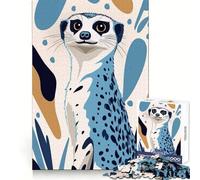 Stylized Meerkat Portrait 1000 Piece Jigsaws for Teenagers Mind Exercise Toy Mental Relax Design Assembly Santa Wish List 38x52cm