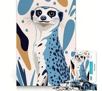 Stylized Meerkat Portrait 1000 Piece Jigsaws for Teenagers Mind Exercise Toy Mental Relax Design Assembly Santa Wish List 38x52cm