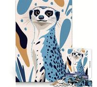 Stylized Meerkat Portrait 1000 Pieces Jigsaw Puzzles for Teenagers Logic Ability Toy Light Relax Accurate Cut Classic Gift 50x75cm