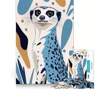 Stylized Meerkat Portrait 1000 Pieces Jigsaw Puzzles for Teenagers Logic Ability Toy Light Relax Accurate Cut Classic Gift 50x75cm