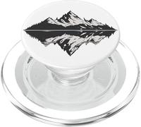 Stylized mountains reflected in a lake - outdoor & hiking PopSockets PopGrip for MagSafe