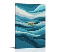Stylized Ocean Sea Turtle Poster Canvas Print Art Contemporary Whimsical Wall Decor Stunning Wall Decoration For Office Dorm Room Apartment Print Photo Art Painting Canvas Home Decorative Bedroom Mode