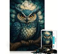 Stylized Owl Portrait 1000 Pieces Jigsaw Puzzles for Adults Think Smart Toy Quiet Fun Accurate Cut 38x52cm