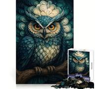 Stylized Owl Portrait 1000 Pieces Jigsaw Puzzles for Adults Think Smart Toy Quiet Fun Accurate Cut 38x52cm