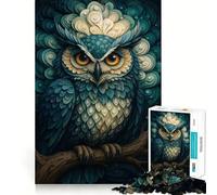 Stylized Owl Portrait Puzzles for Adults 1000 Pieces Strengthen Memory Stress Relief Smooth Edge Heartfelt Gift 50x75cm