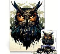 Stylized Owl Portrait with Dripping Paint Jigsaw Puzzles for Adults1000 Piece Sharp Logic Toy Together Fun Tight Cut Memorable Gift 38x52cm