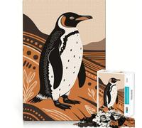 Stylized Penguin Illustration 1000 Piece Jigsaw Puzzles for Adults Pure Logic Toy Soothing Fun Sharp Cut Amazing Present 50x75cm