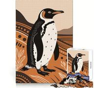 Stylized Penguin Illustration 1000 Pieces Jigsaws Adults Puzzles Mind Exercise Toy Shared Fun Precision Cut Art Display 38x52cm