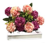 Stylized Silk Hydrangea Bouquet Evoking European Garden Aesthetics for Venue Decoration Portrait Photography and Daily Inspiration (Rose Red)