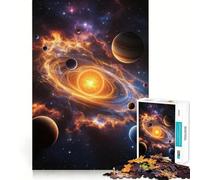 Stylized Solar System Storm And Nebula Jigsaw Puzzles 1000 Pieces for Teenagers Smart Toy Home Pastime Accurate Cut Thoughtful Gift 50x75cm