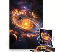 Stylized Solar System Storm And Nebula Jigsaw Puzzles 1000 Pieces for Teenagers Smart Toy Home Pastime Accurate Cut Thoughtful Gift 50x75cm