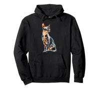 Stylized Sphynx Cat Feline Lover Pet Design Pullover Hoodie