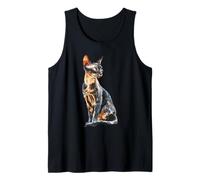 Stylized Sphynx Cat Feline Lover Pet Design Tank Top