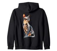 Stylized Sphynx Cat Feline Lover Pet Design Zip Hoodie