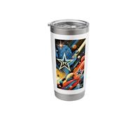 Stylized Star Art Cosmic Design with Artistic Night Sky Stainless Steel Insulated Tumbler