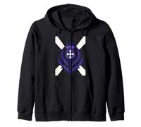 Stylized Thistle St Andrews Cross and Saltire Zip Hoodie