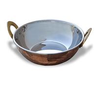 Stylla London® Copper Serving Bowl Indian Karahi Pan Pot Dishes Serve Ware