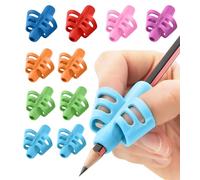 Stylo 10 Pack Pencil Grips for Children Handwriting, Pencil Grip Multi-Color Designs, Assorted - For Left and Right Handed Children - Comfortable Writing Aid for Improving Handwriting (Multicolored)