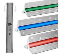 Stylo Aluminium Architect Scale Ruler 30cm Triangular, Grey Imperial