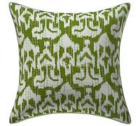 Stylo Culture Cotton Bohemian Sofa Scatter Cushion For Settee Parrot Green 40 x 40cm Ikat Cushion Cover Kantha Printed 16 x 16 Inches Throw Pillow Soft (1 Pc)