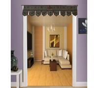 Stylo Culture Decorative Cotton Window Valance Dining Room Dark Green Indian Embroidered Scarf Curtain Topper Bedroom Traditional Swag Curtain Door Hanging Toran | 36 x 10 Inches