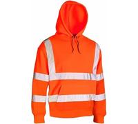 Stylo Online Hi Vis Pullover Hoodie - High Visibility Reflective Safety Sweatshirt - Warm Fleece Workwear Hoody for Men -Certified Construction Security Work Jumper (Orange XXL)