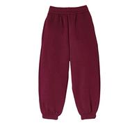 Stylo Online Kids Fleece Jogging Bottoms Boys Girls Sports PE Joggers Childrens Unisex Casual Fleece Pull On Trousers School Play Tracksuit Classic Bottom Soft Jog Pants(Maroon, 7-8 Years)