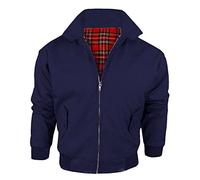 Stylo Online Kids Vintage Harrington Jacket 100% Original British Made Unisex Boys Girls Childrens Classic Retro Scooter 1970'S Winter Check Bomber MOD Skin Tartan Lining Coat Top (Navy, 32)