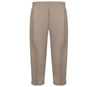 Stylo Online Ladies 3/4 Trousers Womens Half Elasticated Waist Three Quarter Pants Bottoms Pullon Plain Cationic Summer Casual Beach Outdoor Cropped Capri Shorts Plus Big Sizes (Cationic Taupe, 24)