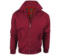 Stylo Online Mens Vintage Harrington Jacket Adults Unisex Boys Ladies Womens Classic Retro Scooter 1970's Bomber Mod Skin Tartan Lining Coat Top (Burgundy, XS)