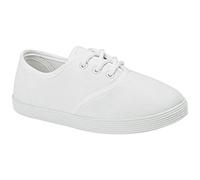 Stylo Online Pe Pumps Boys Girls Unisex Adult Kids Children Back to School Pe Pump Gym Sports Trainers P.E. Pumps Plimsolls Shoes Gusset Plimsoles Trainers(Lace Up White Infants 9)