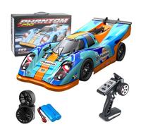 Stylomira 1:16 High-Speed Brushed 4WD RC Drift Car, Demon & Angel Eye Headlights, Electric Racing Vehicle for Adults, Remote Control Street Drift Car with 35KM/H High Speed (Blue/PRO)