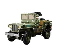 Stylomira 1/16 Scale Alloy Remote Control Car, Military Willys Jeep Model with LED Lights & Soldier Figure, Off-Road RC Climbing Car for Adults