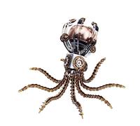 Stylomira 3D Metal Puzzle Mechanical Octopus Speaker DIY Assembly Kit, Steampunk Bluetooth Speaker Model, Challenging Build & Unique Gift for Adults (1060PCS)
