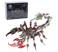 Stylomira 3D Metal Scorpion Model Kit, Golden Scorpion King DIY Assembly Puzzle for Adults, Stainless Steel Mechanical Insect Metal, Creative Gift Desk Display (200+PCS/Red)