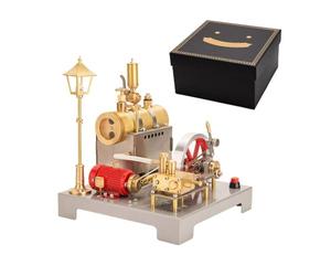Stylomira RETROL SE-02 Full Metal Reversible Horizontal Steam Engine Kit with Boiler, Generator and Street Lamp, Thermodynamic Engineering Gift for Hobbyists (100PCS)