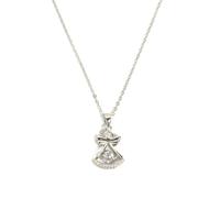 Stylomira RTT Jewelry 925 Sterling Silver Angel Pendant Necklace with Sparkling Cubic Zirconia, Goddess Guardian Charm Necklace for Women, Elegant Spiritual Jewelry Gift